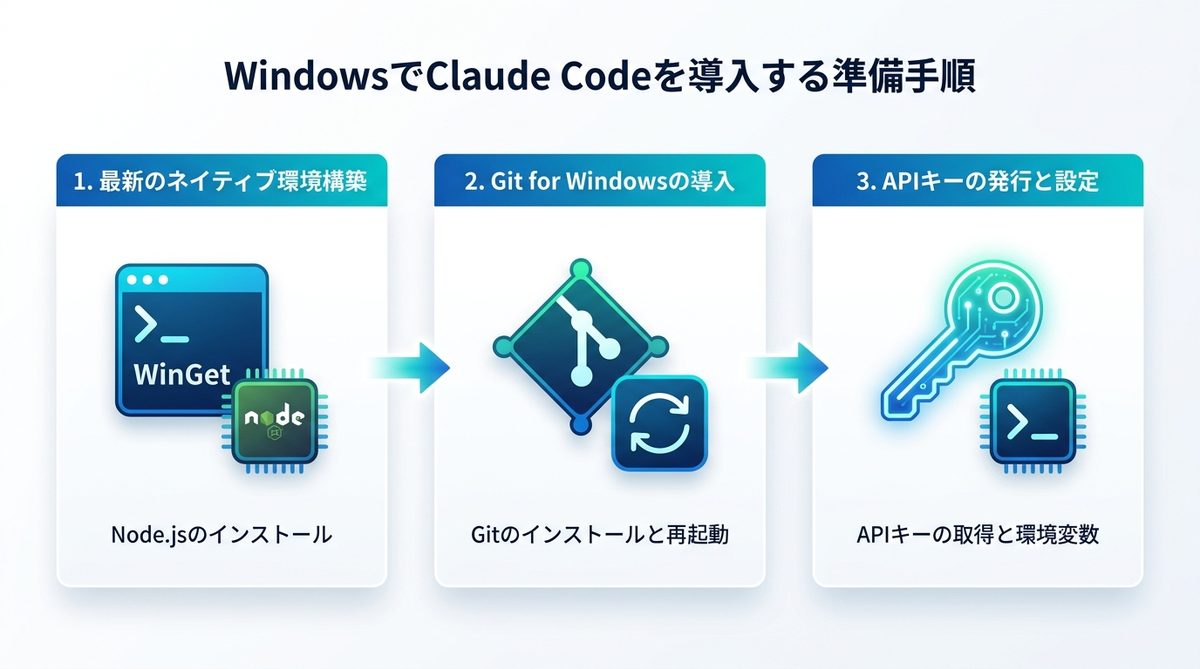 図解：【失敗ゼロ】WindowsでClaude Codeを導入する準備手順