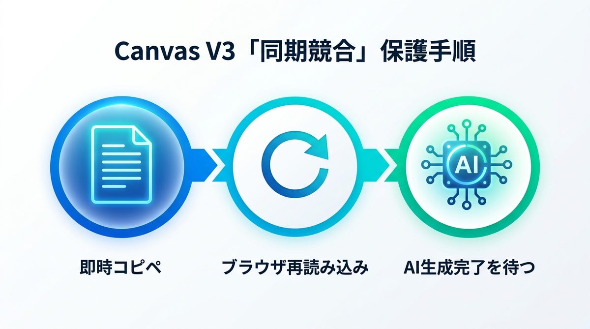 図解：Canvas V3で多発する「Sync Conflict（同期競合）」の保護手順