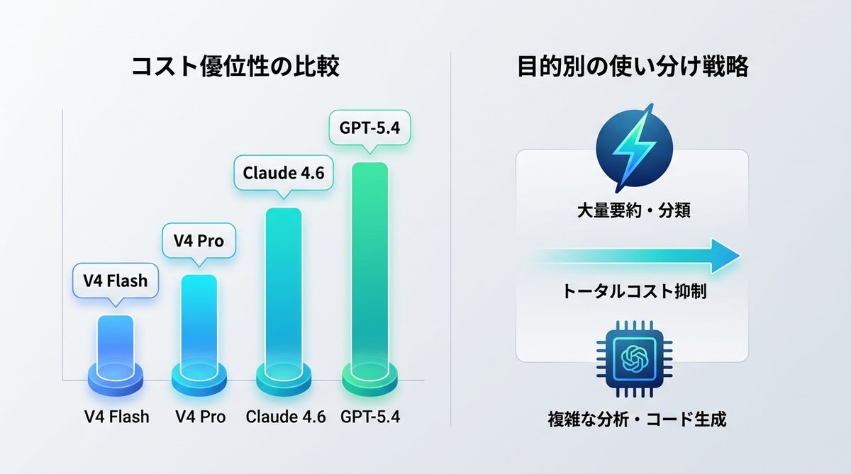 図解：DeepSeek V4 ProとFlashの徹底比較｜目的別使い分けの判断基準
