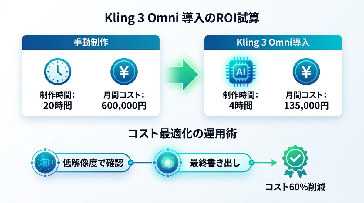 図解：【実務編】Kling 3 Omniの導入がコスト・工数に与える影響