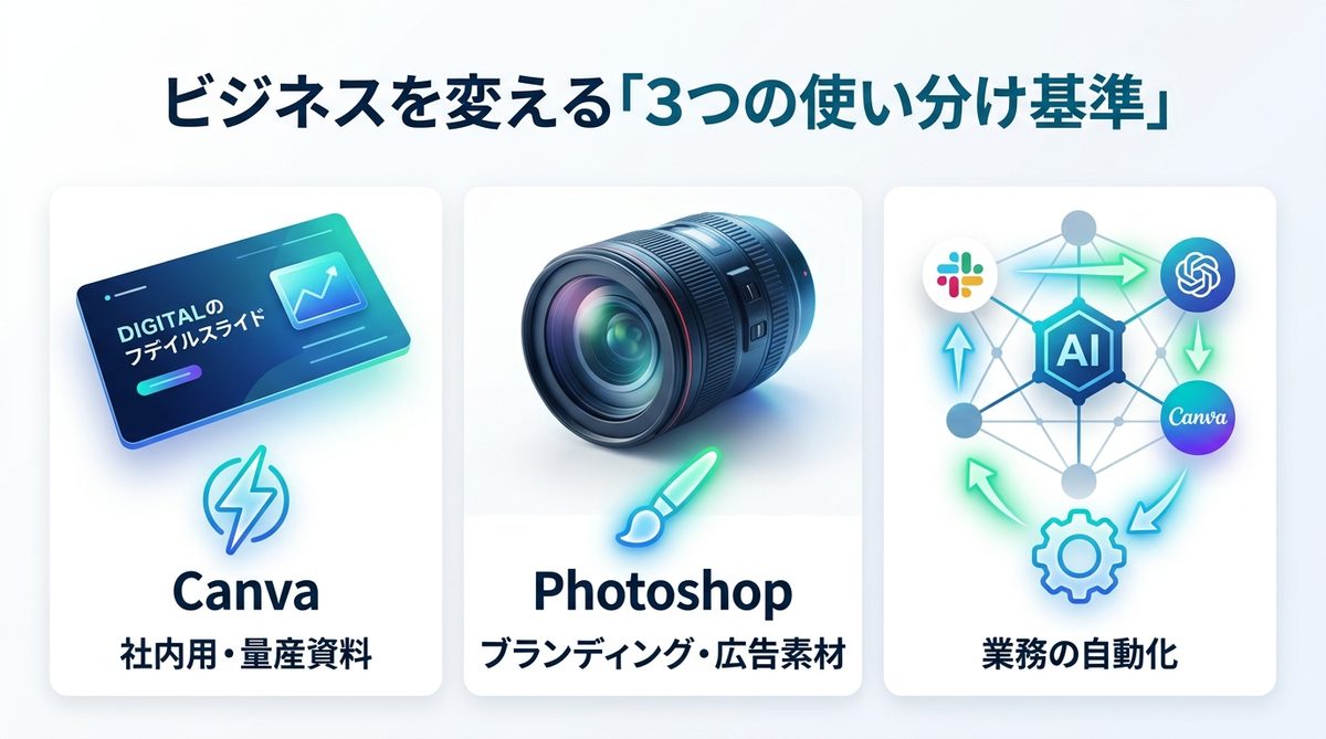 図解：ビジネスを変える「3つの使い分け基準」：実務における最適解
