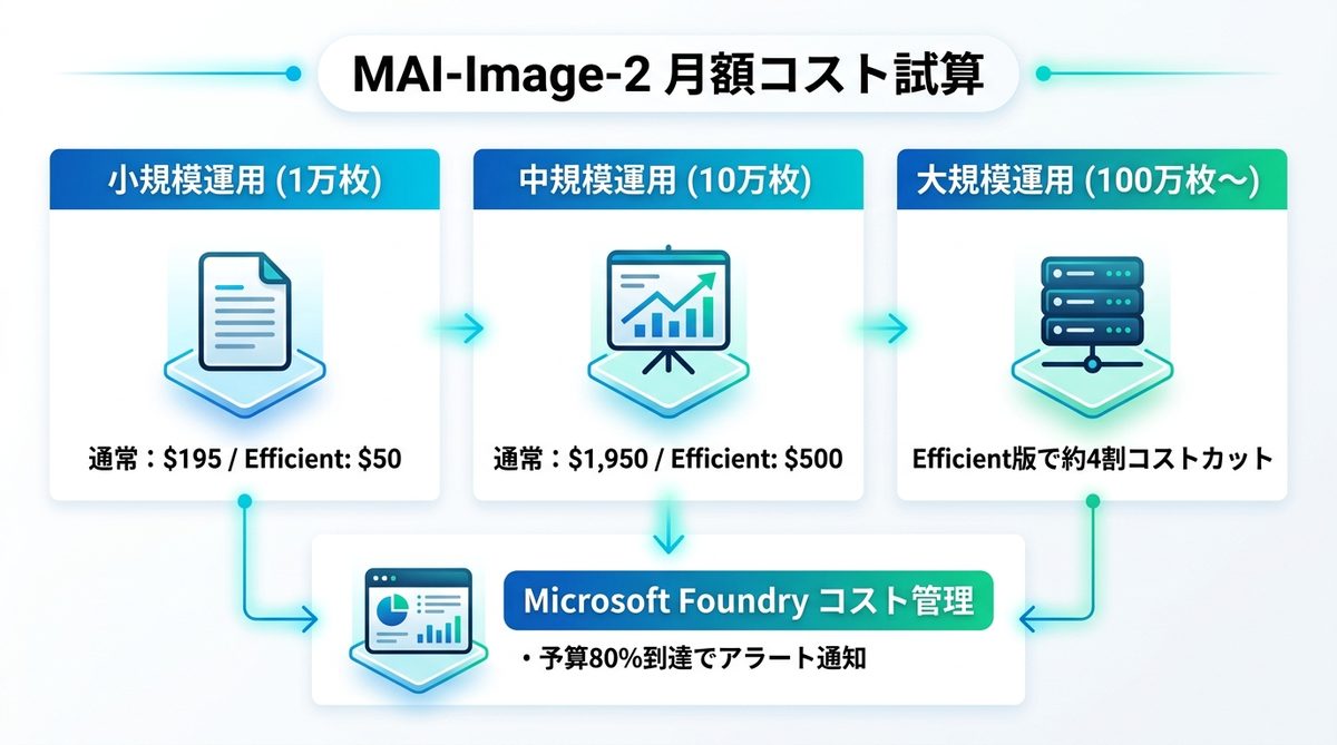 図解:【シミュレーション】MAI-Image-2の月額コストを計算する