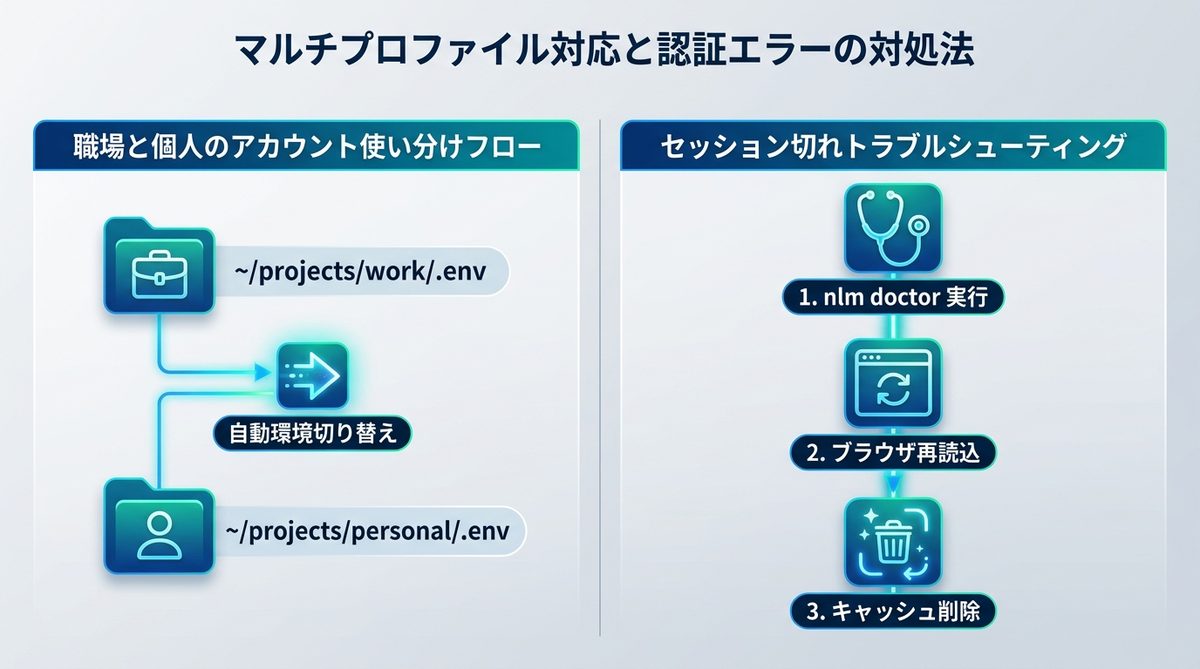 図解：マルチプロファイル対応と認証エラーの対処法