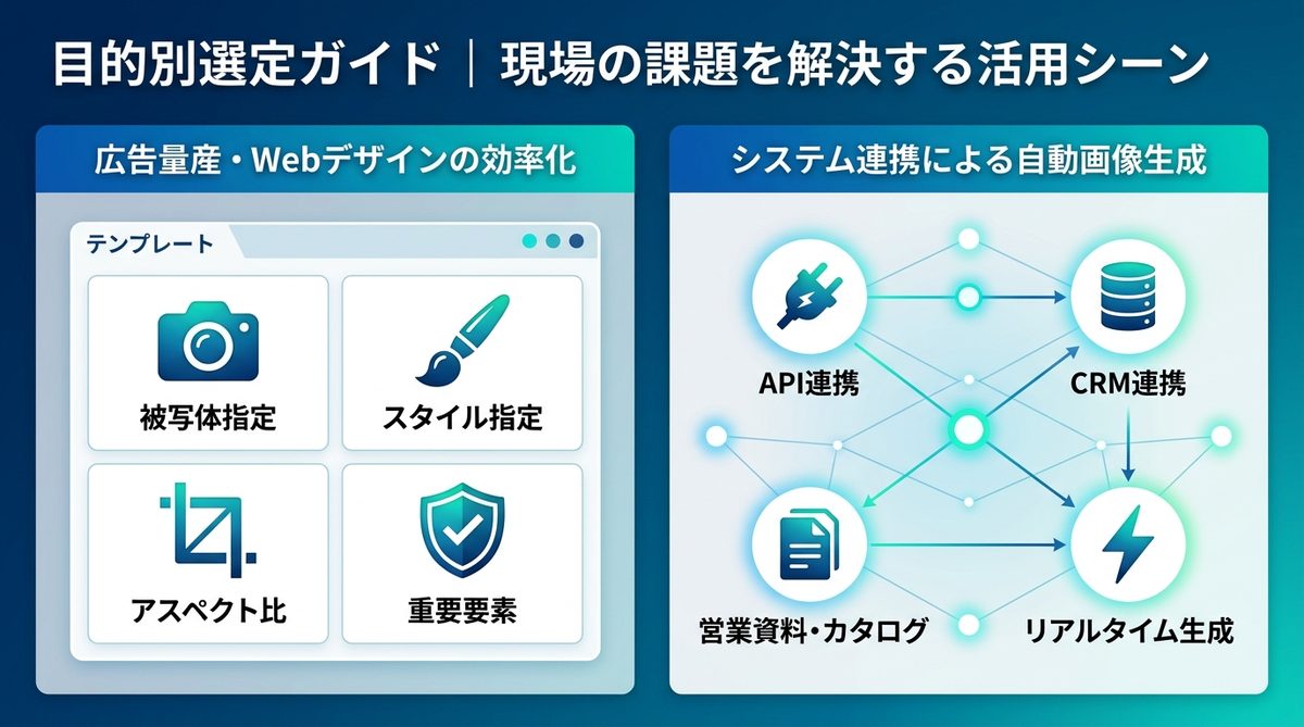 図解：目的別選定ガイド｜現場の課題を解決する活用シーン