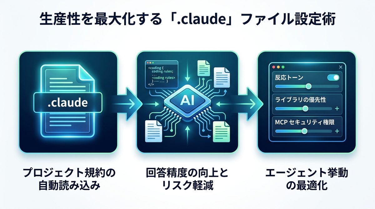 図解:生産性を最大化する「.claude」ファイルの設定術