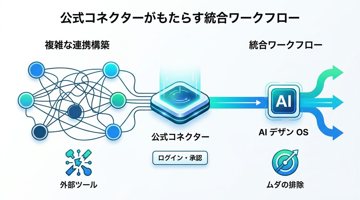 図解：API連携の苦労は不要。なぜ「公式コネクター」を選ぶべきか