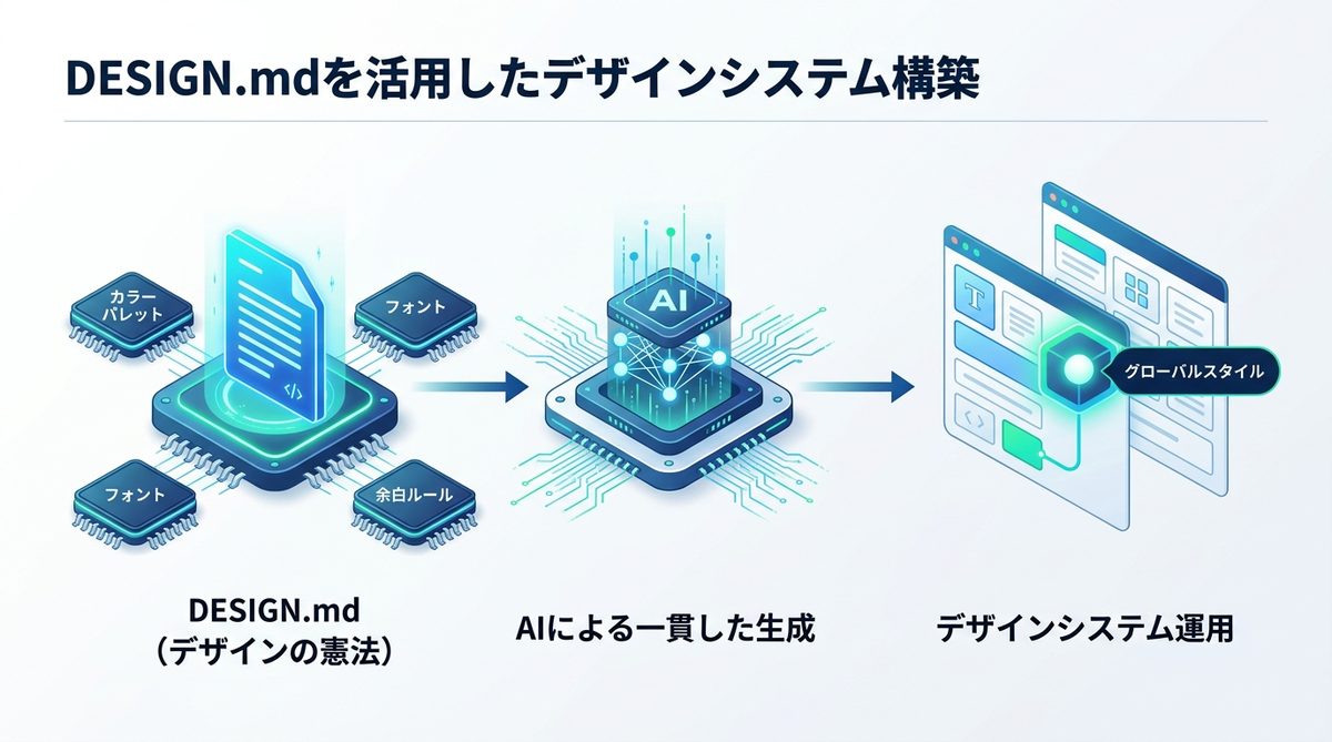 図解：DESIGN.mdを活用したデザインシステム構築