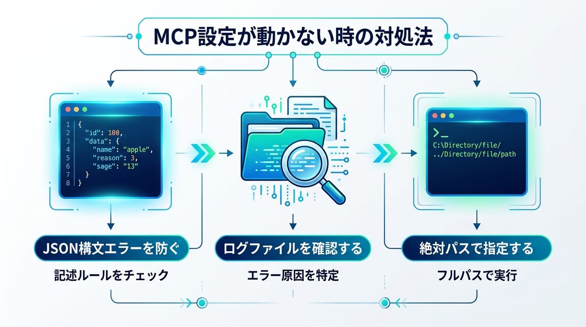 図解：MCP設定が動かない時の対処法｜ハンマーアイコンが出ない原因と解決策