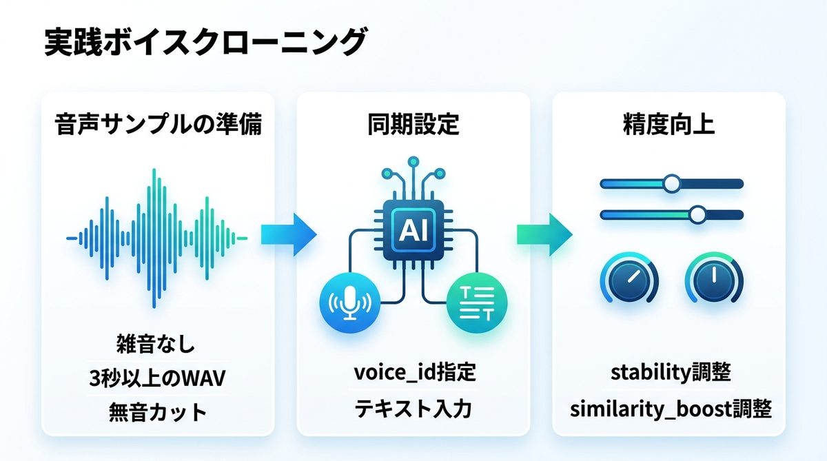 図解：実践ボイスクローニング｜3秒のサンプルで個性を再現する