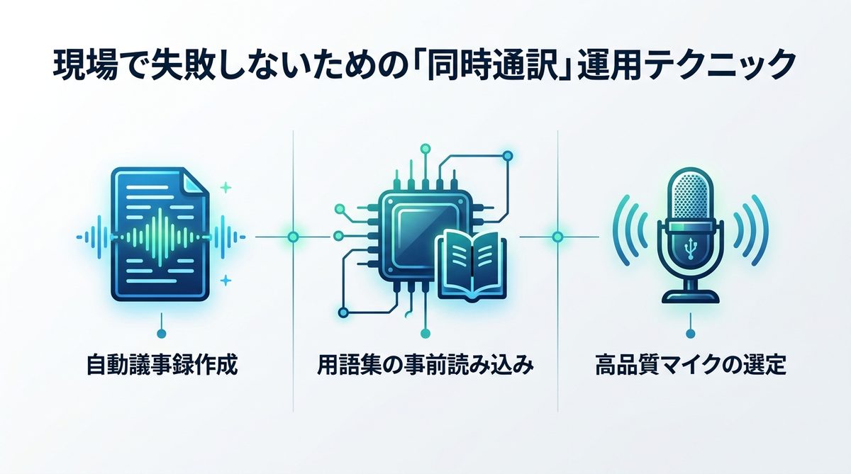 図解：現場で失敗しないための「同時通訳」運用テクニック