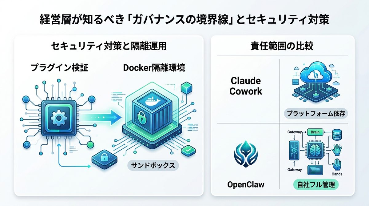 図解：経営層が知るべき「ガバナンスの境界線」とセキュリティ対策