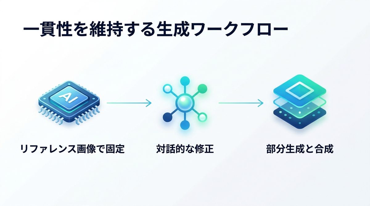 図解：もう「画像ガチャ」は卒業！一貫性を維持する生成ワークフロー