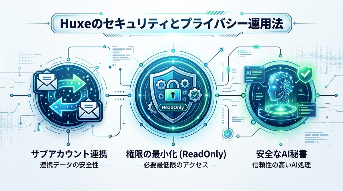 図解：5. 【重要】Huxeのセキュリティとプライバシーを守る運用法