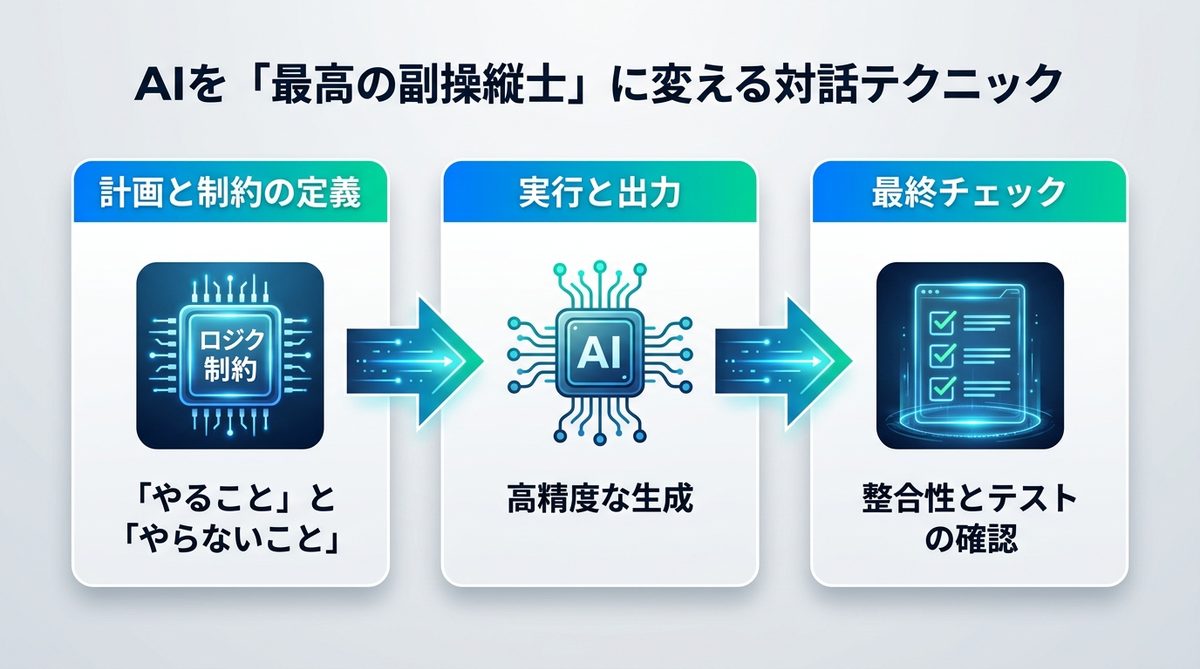 図解：AIを「最高の副操縦士」に変える対話テクニック