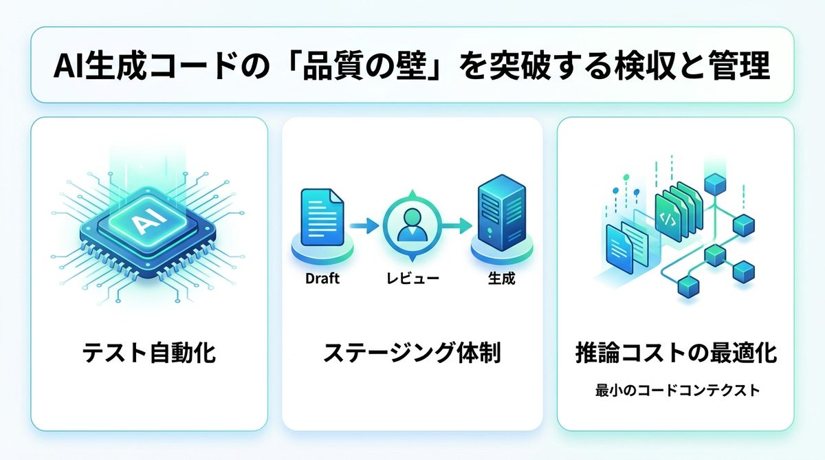 図解：AI生成コードの「品質の壁」を突破する検収と管理