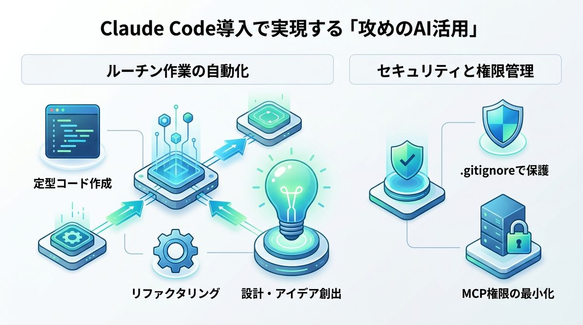 図解：Claude Code導入で実現する「攻めのAI活用」