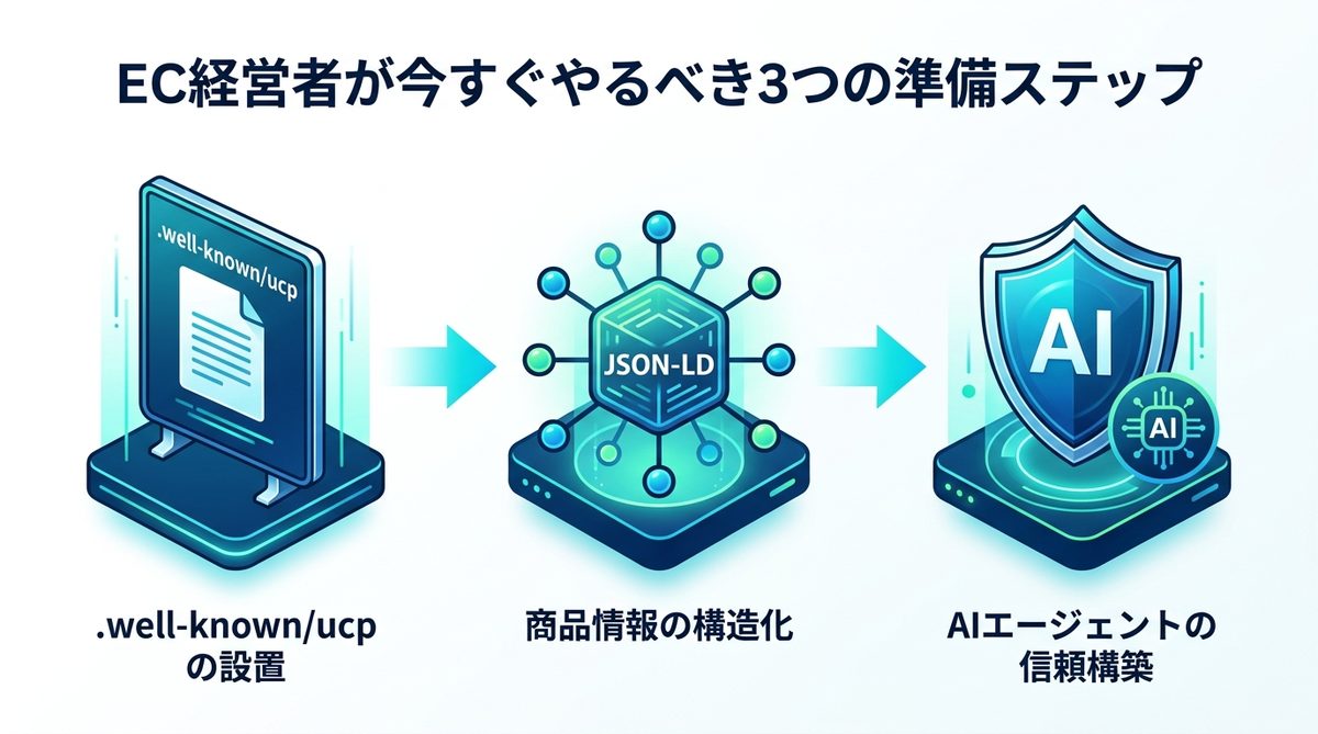 図解：EC経営者が今すぐやるべき3つの準備ステップ