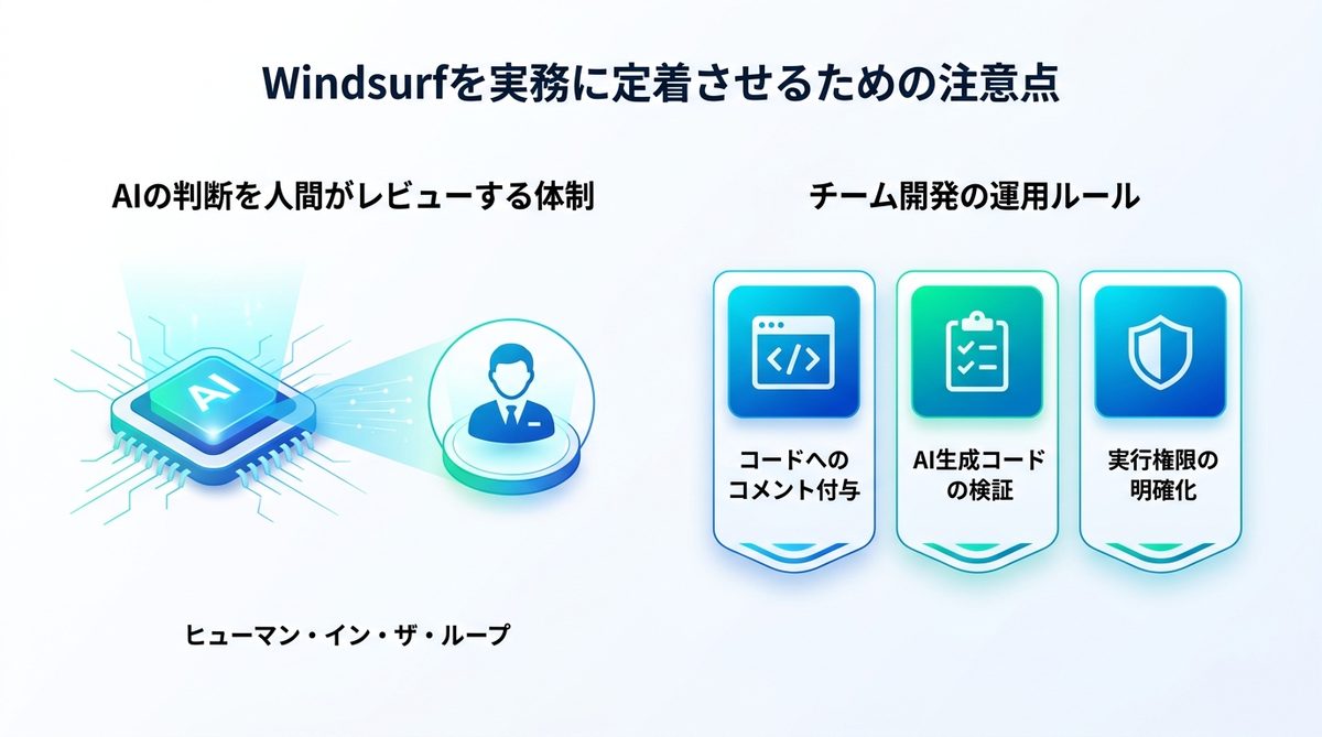 図解：Windsurfを実務に定着させるための注意点