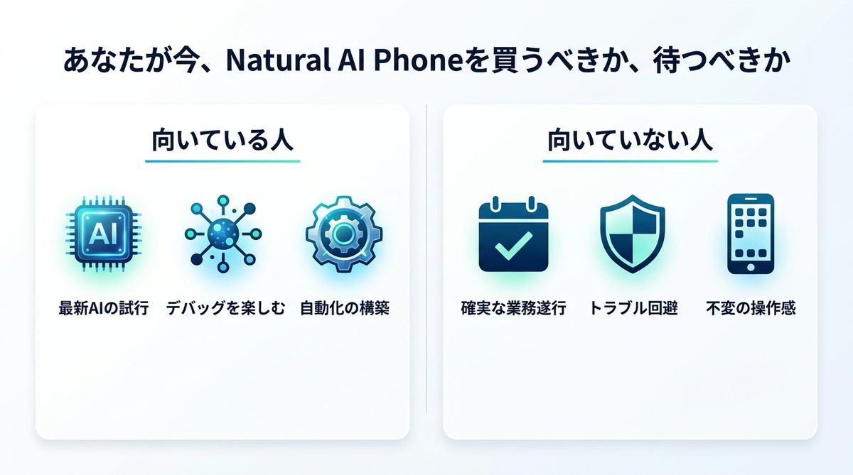 図解:あなたが今、Natural AI Phoneを買うべきか、待つべきか