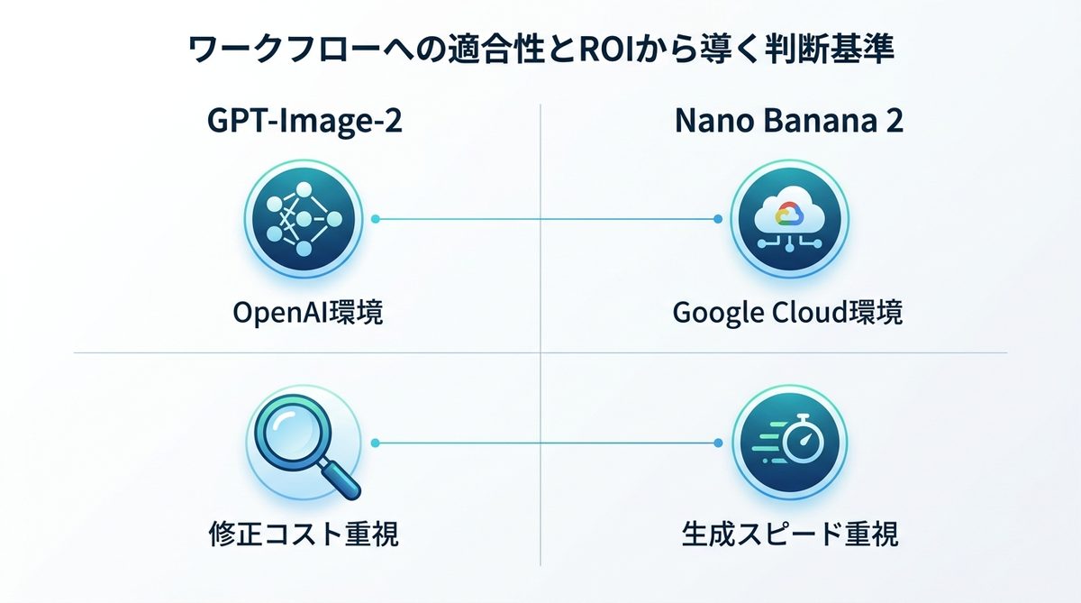 図解：ワークフローへの適合性とROIから導く判断基準