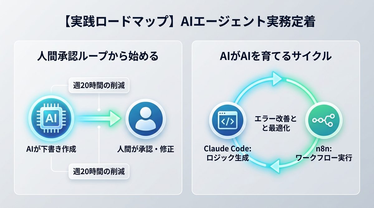 図解：【実践ロードマップ】非エンジニアがAIエージェントを実務に定着させるには