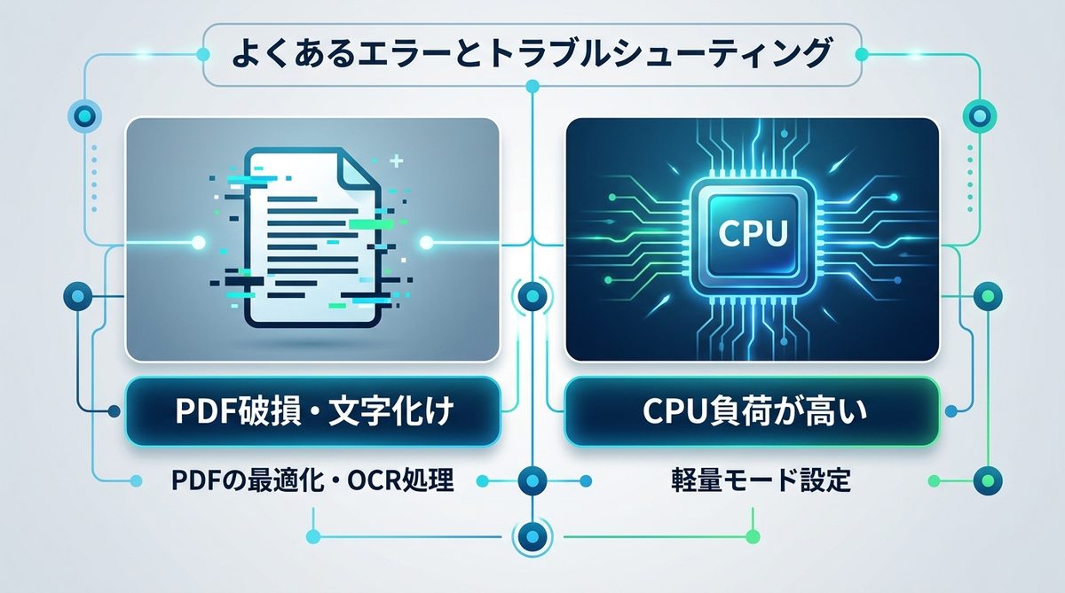 図解：よくあるエラーとトラブルシューティング