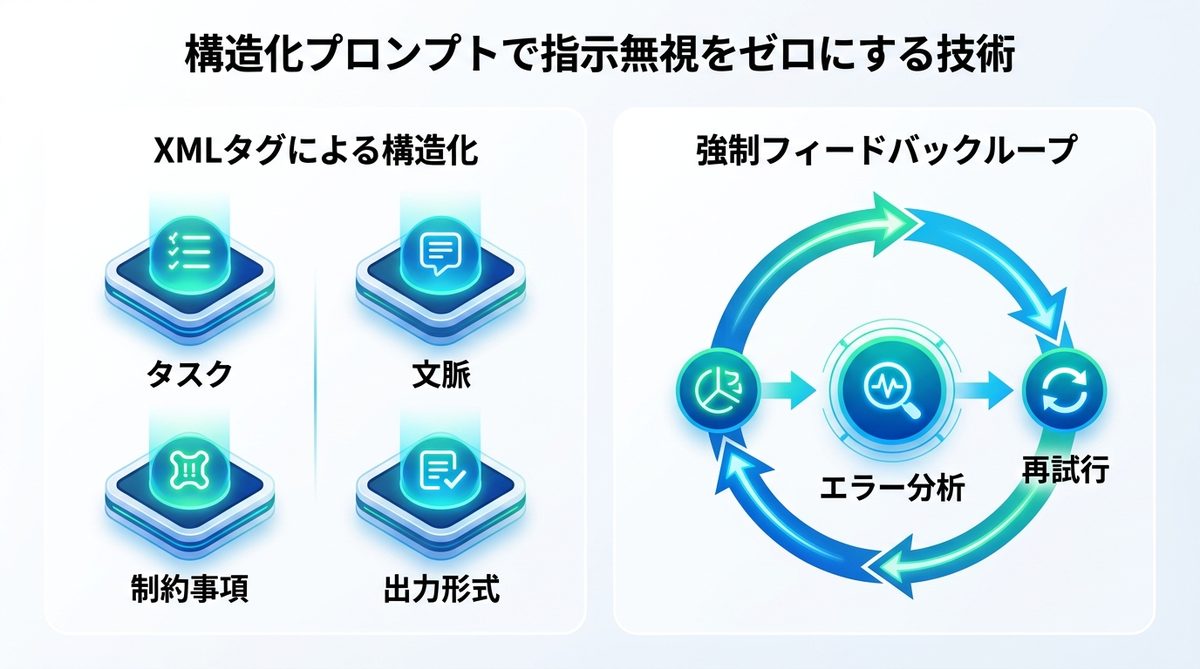 図解：構造化プロンプトで指示無視をゼロにする技術