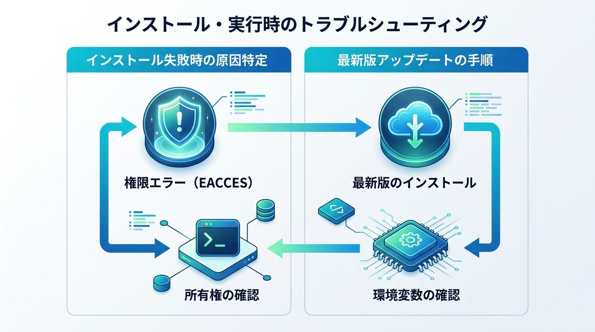 図解：インストール・実行時のトラブルシューティング