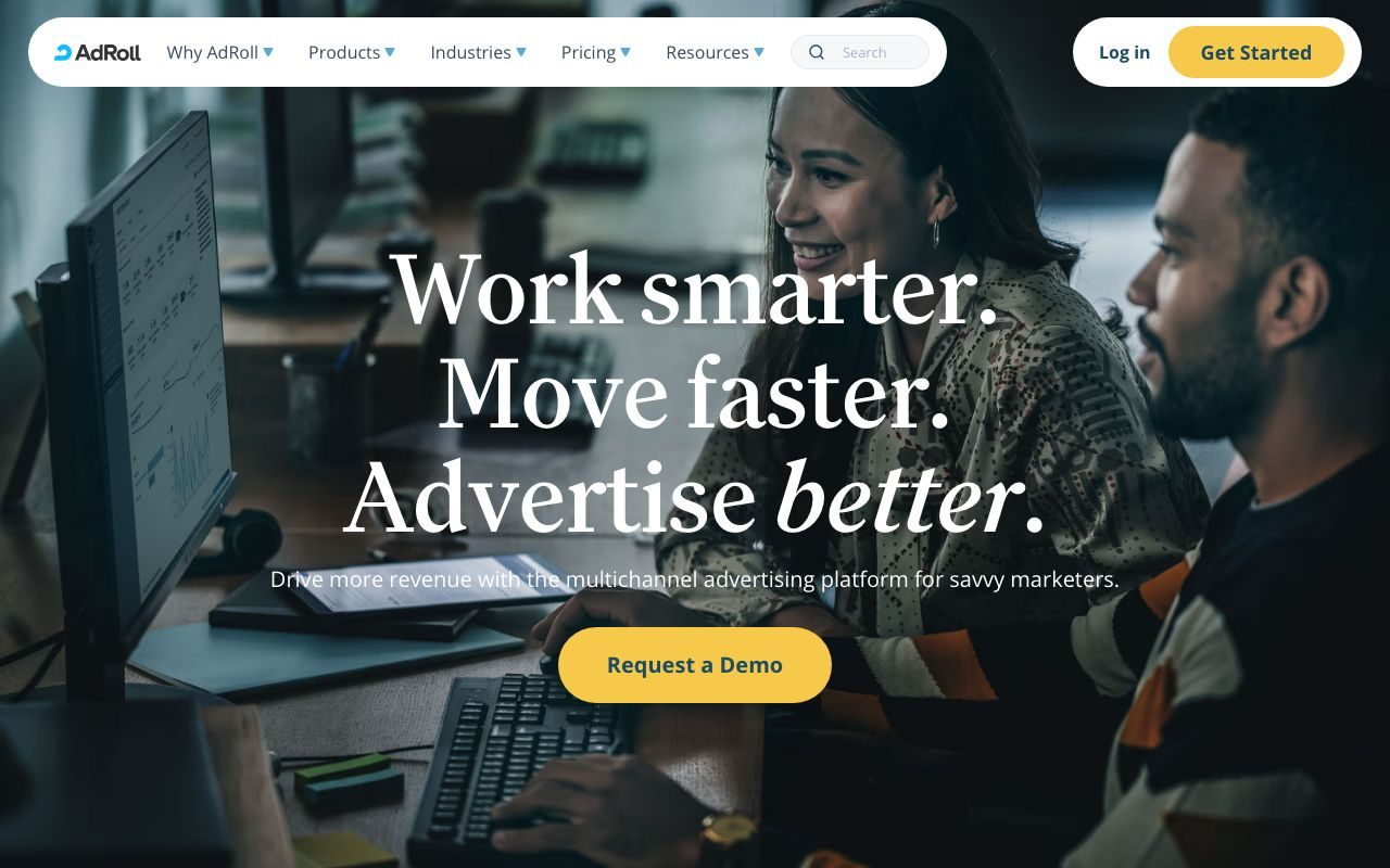 AdRollの公式サイトトップページ