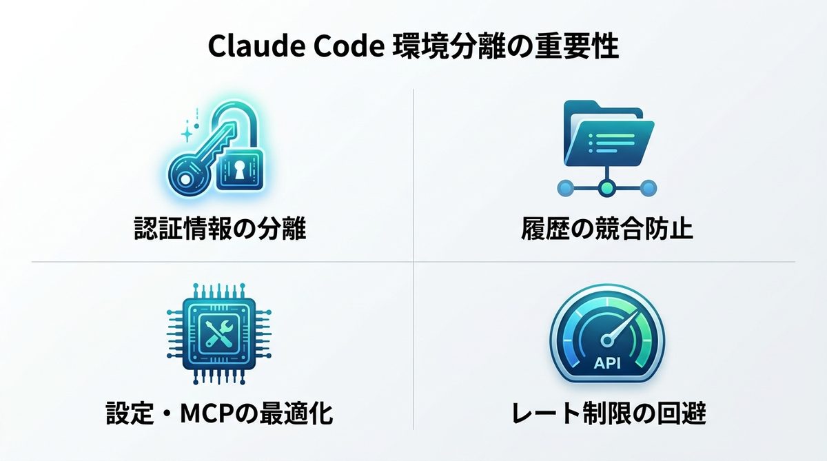 図解：Claude Codeのディレクトリ移動で「アカウント環境」を分けるべき理由