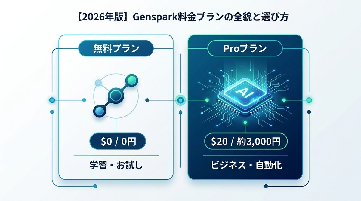 図解：【2026年版】Genspark料金プランの全貌と選び方