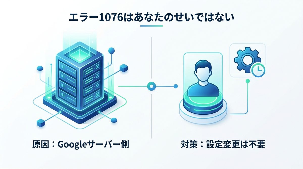図解：まず結論｜エラー1076はあなたのせいではない
