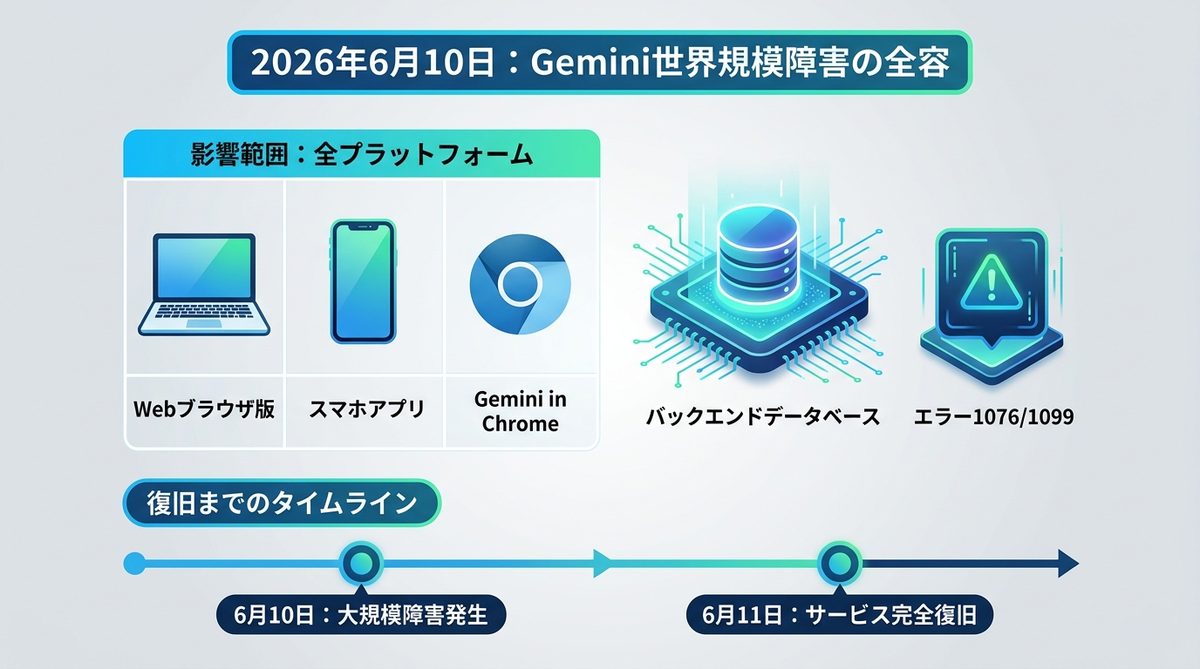 図解：2026年6月10日に何が起きたか｜約7時間の世界規模障害