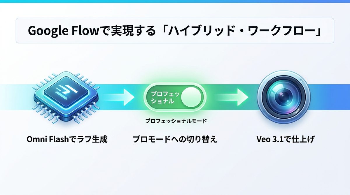 図解:Google Flowで実現する「ハイブリッド・ワークフロー」の全貌