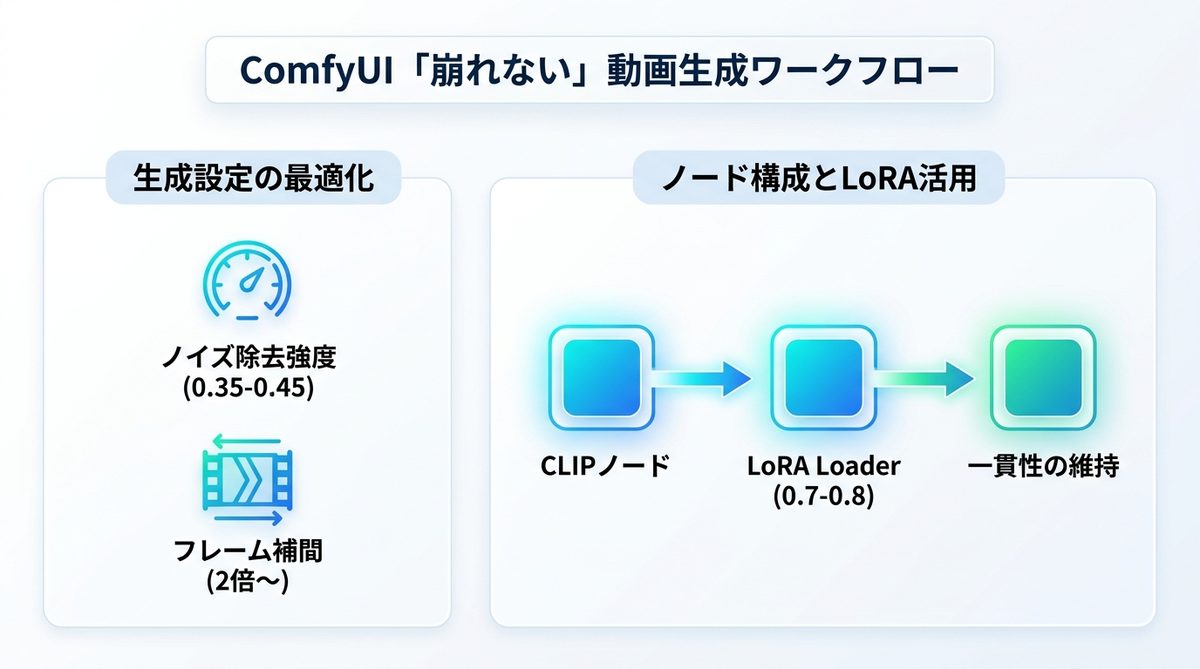 図解：【実践】ComfyUIで「崩れない」動画を作る最新ワークフロー