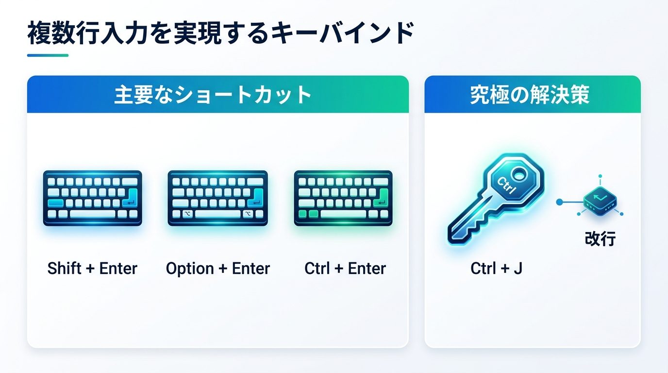 図解：今日から使える！複数行入力を実現するキーバインドテクニック
