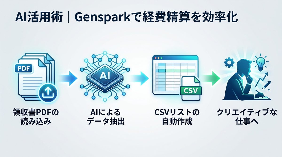 図解：AI活用術｜Gensparkを使って経費精算を効率化する方法