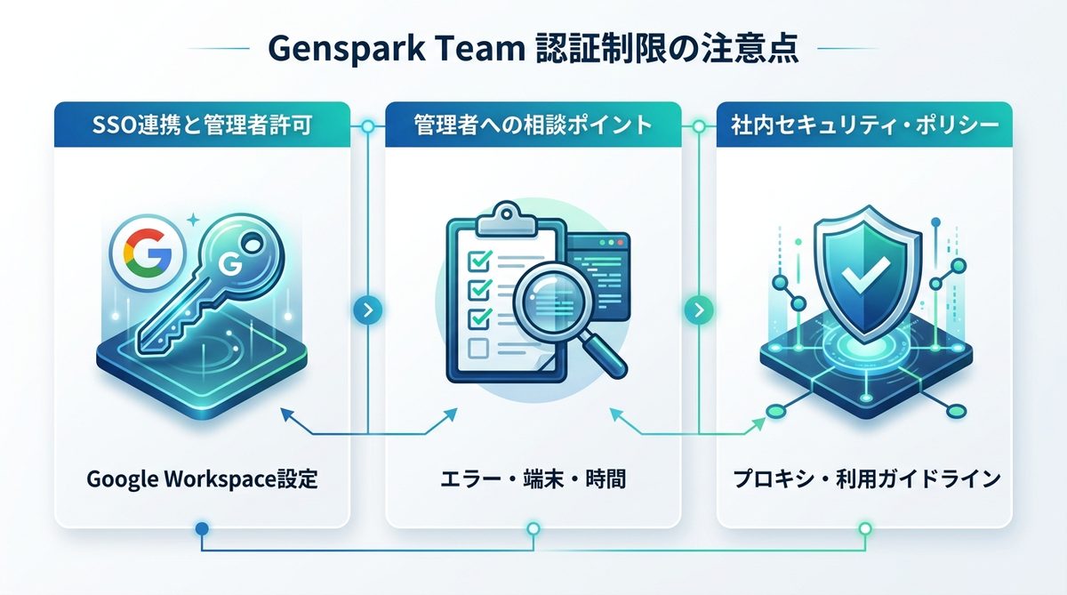 図解：【法人向け】Genspark Team利用時に注意すべき認証制限