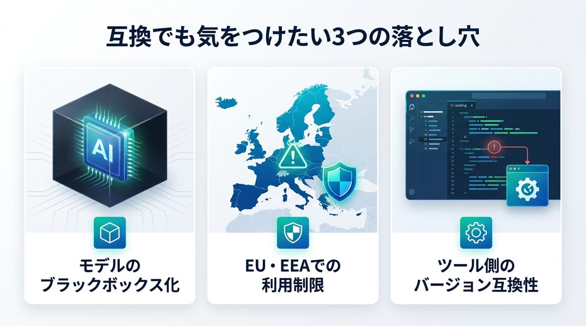 図解：互換でも気をつけたい3つの落とし穴