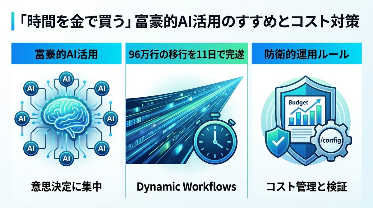 図解：「時間を金で買う」富豪的AI活用のすすめとコスト対策