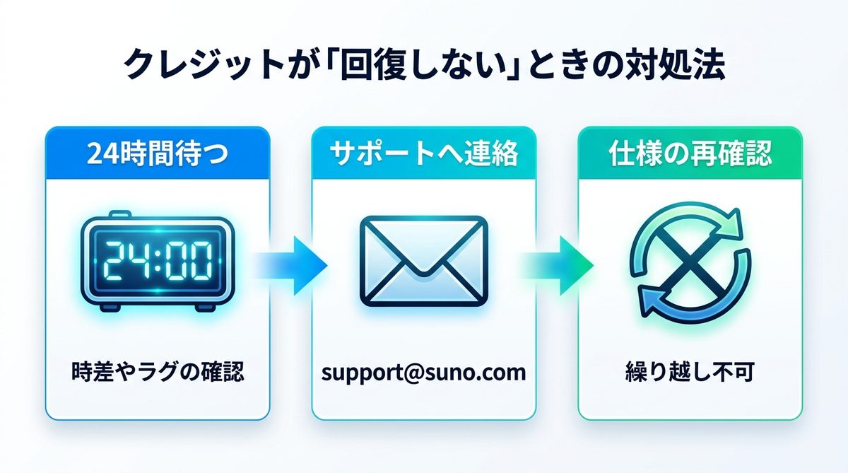 図解：クレジットが「回復しない」ときの対処法