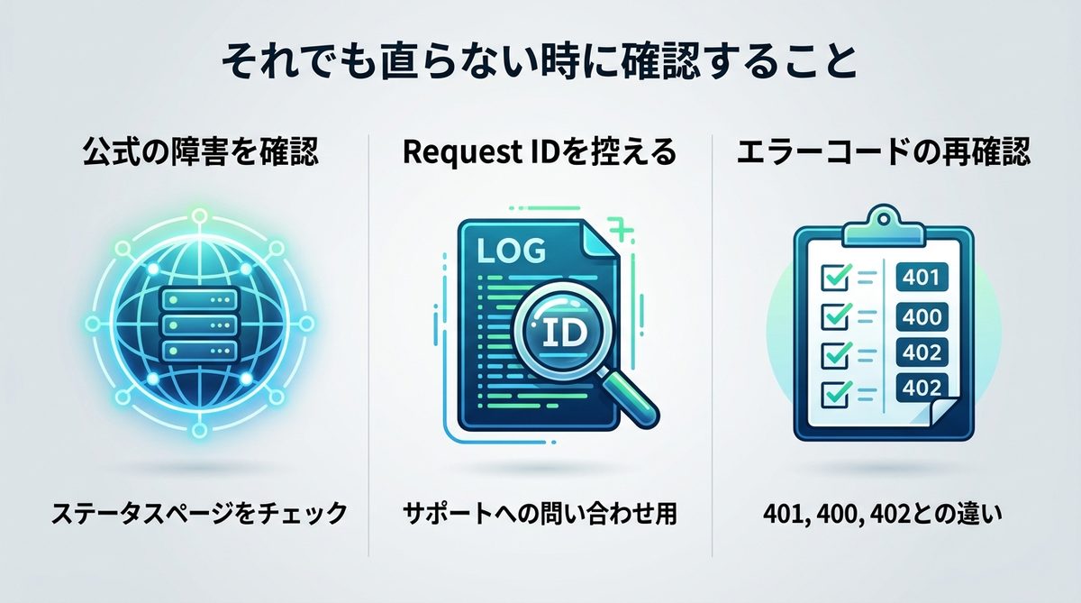 図解：それでも直らない時に確認すること