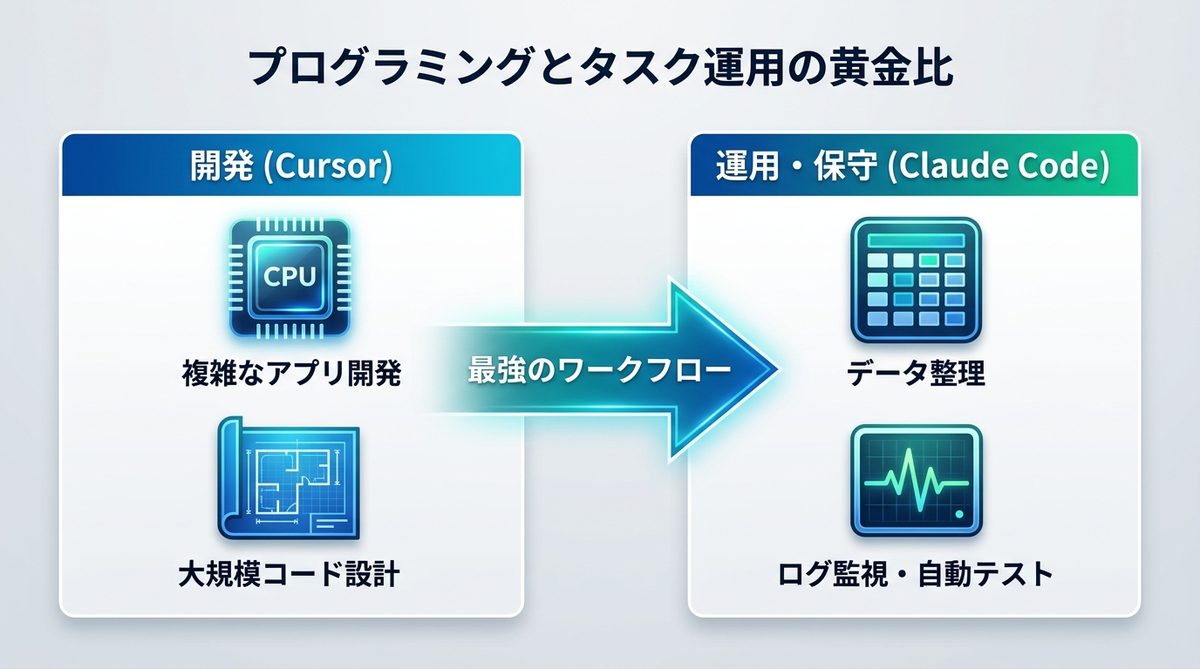図解：プログラミングとタスク運用の黄金比：Cursorとの最強の使い分け