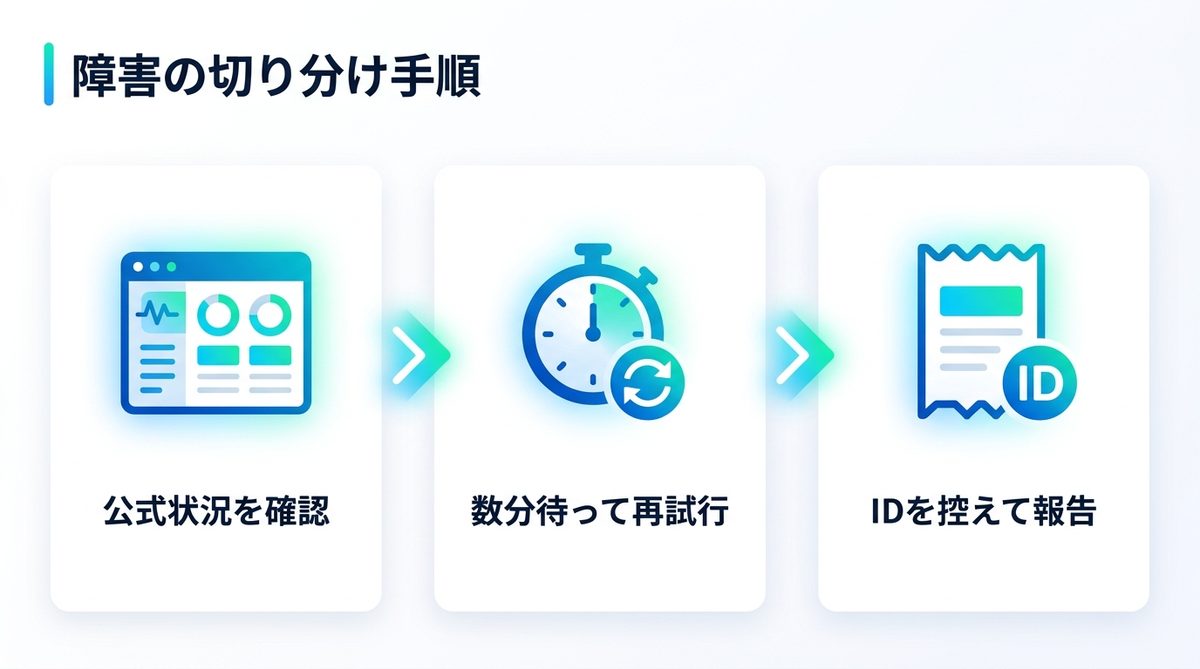 図解：まず障害かどうかを切り分ける
