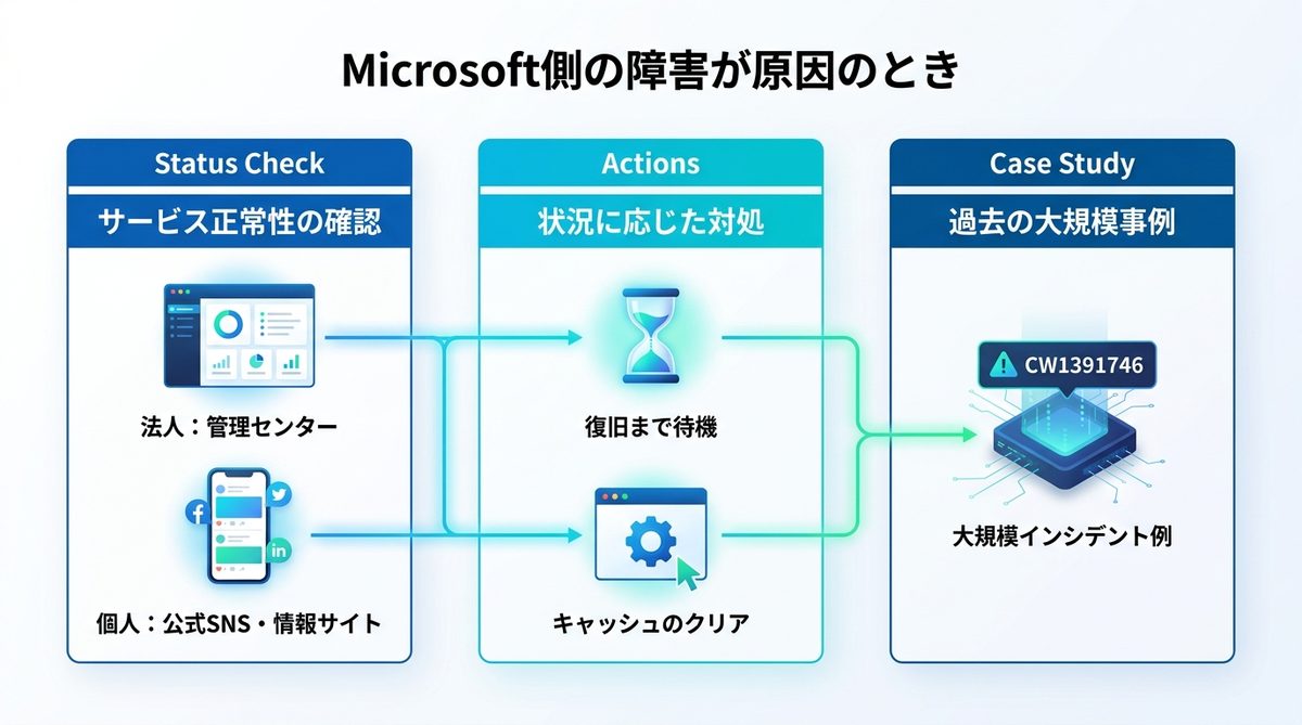 図解:Microsoft側の障害が原因のとき