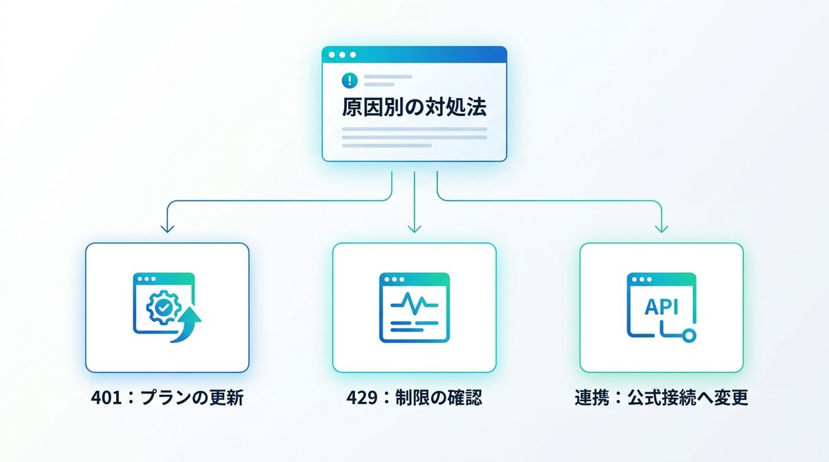 図解：原因別の対処法