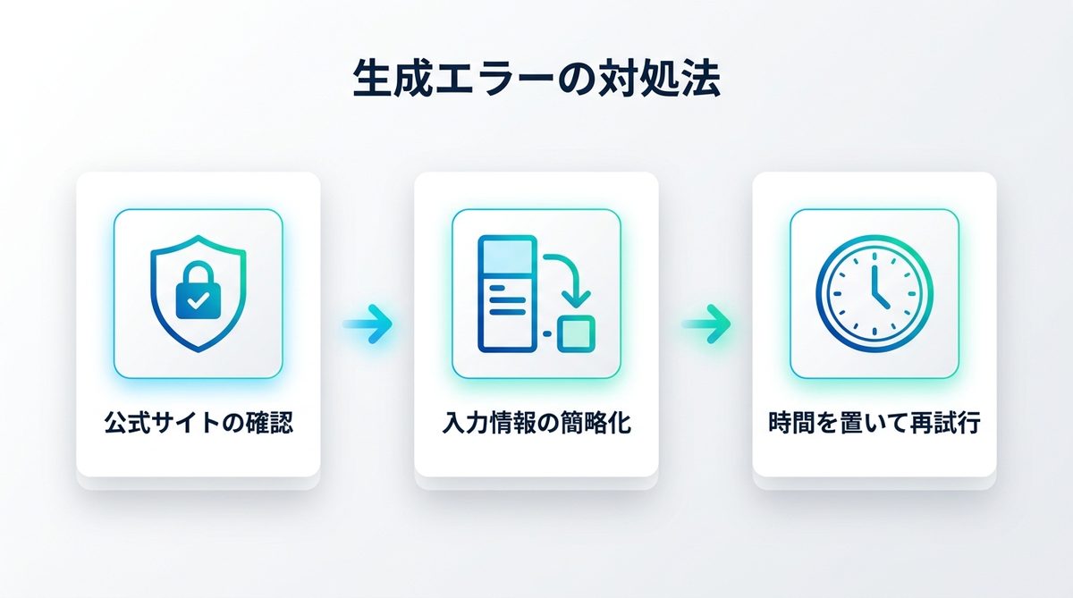 図解：生成できないときの対処法