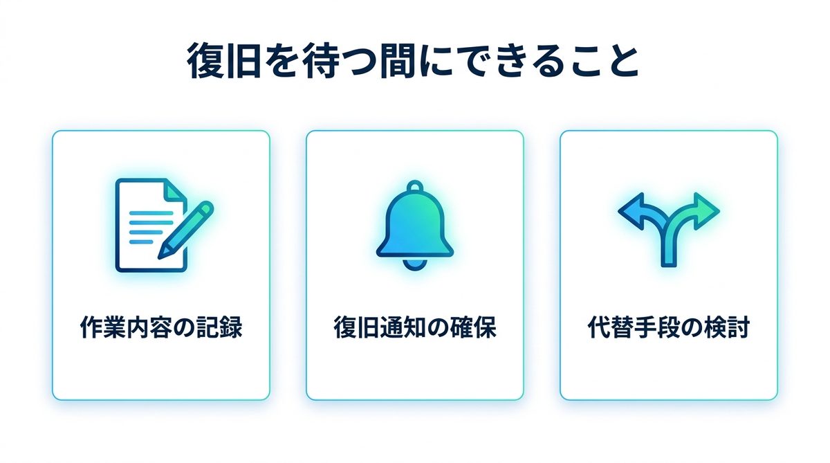 図解：復旧を待つ間にできること