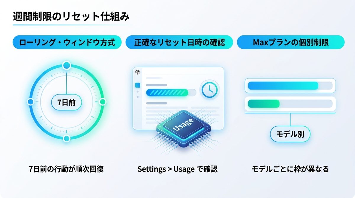 図解：週間制限はいつリセットされる？【最重要】