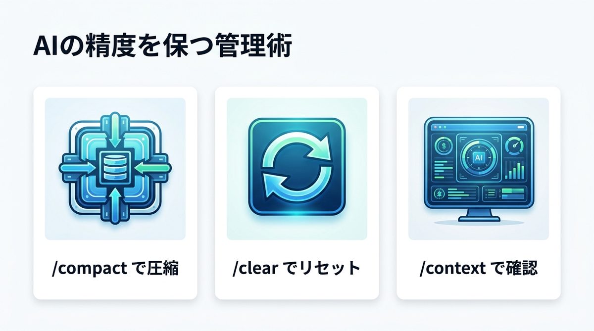 図解：長時間の作業でも精度を落とさないコンテキスト管理